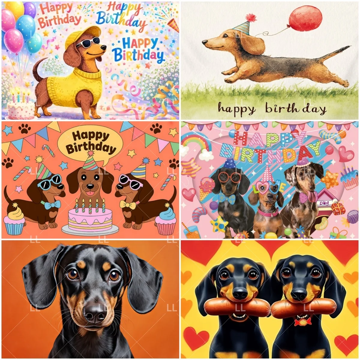 

Cute German Shortdog Backdrop Dachshund Birthday Party Decoration Pet Sausage Dog Kids Gift Baby Shower Photography Studio