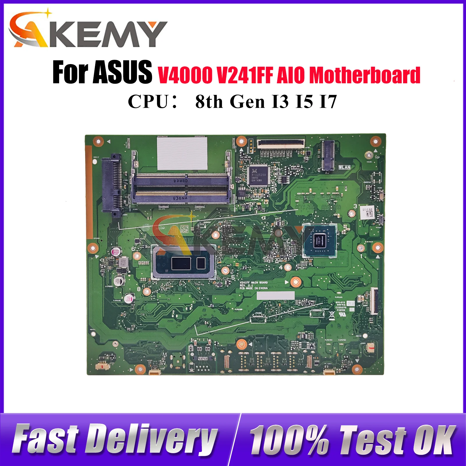 

V241FF Motherboard For ASUS Vivo AiO V4000 V241FF V241F Mainboard With I3 I5 I7 CPU 100% tests OK fast shipping High quality