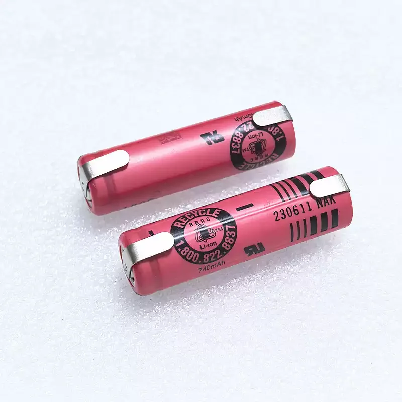 แบตเตอรี่คุณภาพสูง UR14500AC 3.7V 740mAh สำหรับ Sanyo UR14500AC แบตเตอรี่ลิเธียม 3.7V 740mAh พร้อมแผ่นนิกเกิล