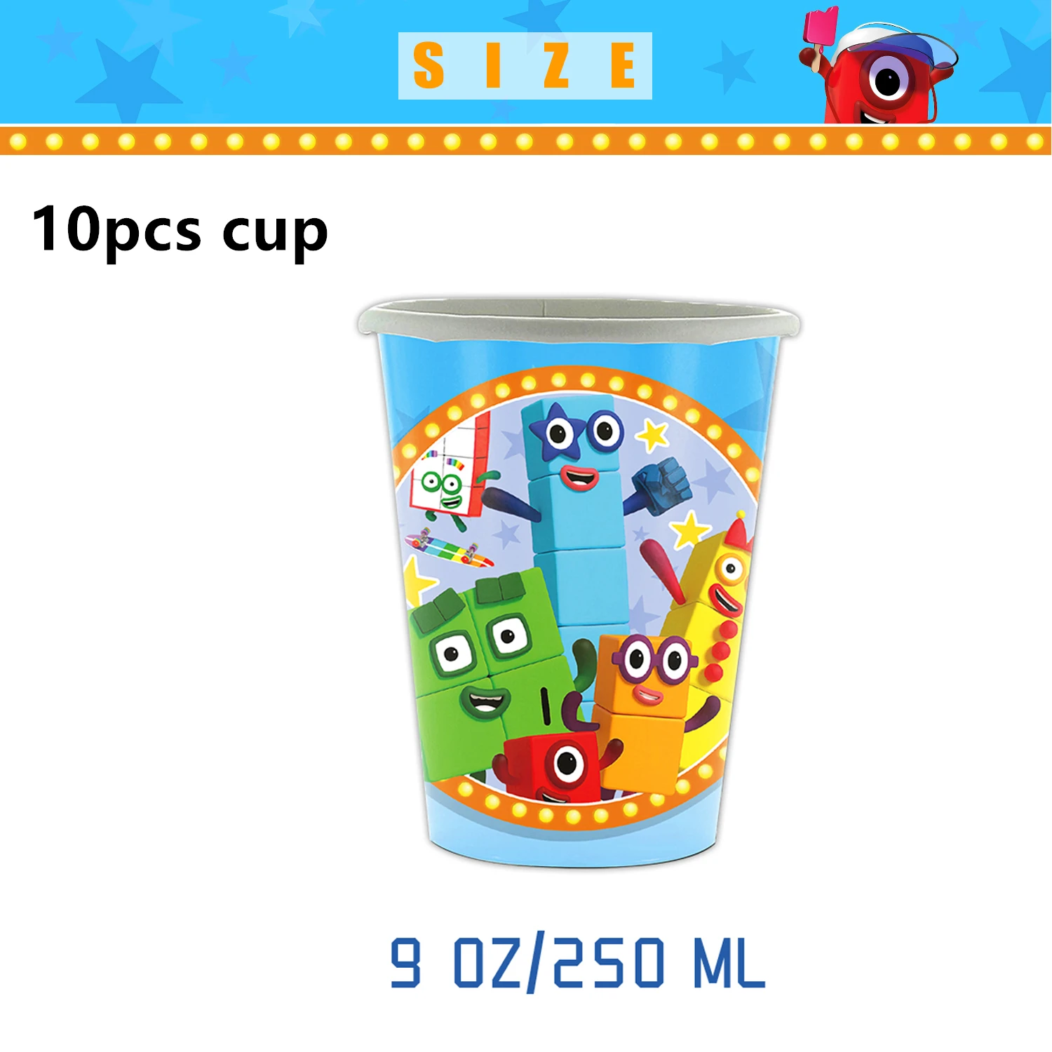 New 1Set Numberblocked Party Supplies 3
