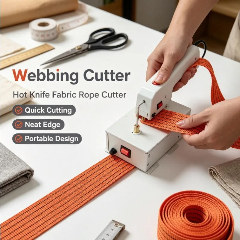 Hot Webbing Cutting Tool Electric Rope Cutter for Ribbon Cutting Mount Bench Hot Cutter Nylon Rope Cutter Heat Cutting Knife