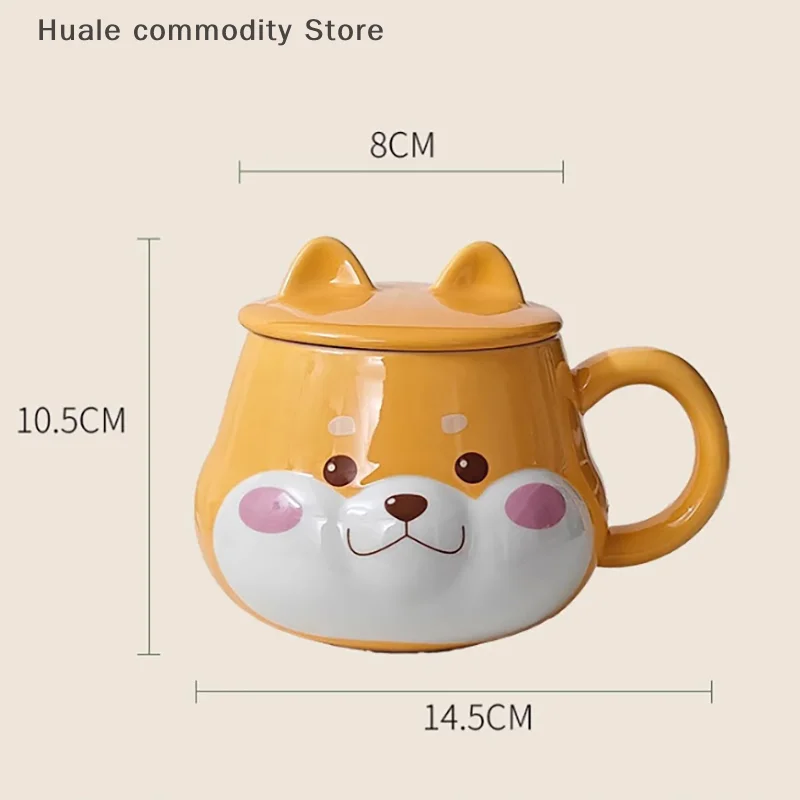 Shiba Inu Ceramic Cup High Appearance Level Large Capacity Coffee Cup With Spoon Cute Girls Children's Office Home
