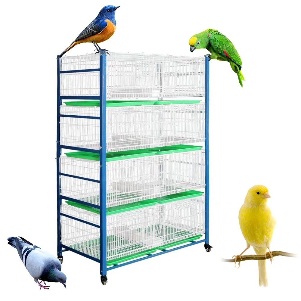 4 Levels Large Indoor Metal Stainless Angle Steel Pigeon Bird Breed Offspring House Cage, Pigeon Breeding Cage for Pigeon Bird