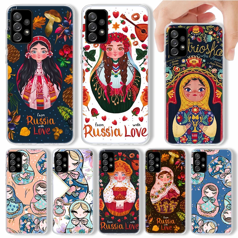 Russian Nesting Doll Cartoon Phone Case For Samsung Galaxy A51 A50 A71 A70 A41 A31 A21S A10 A20E A30 A40 A6 A7 A8 + A9 Soft Sili