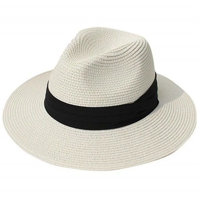 Male Foldable Big Head Straw Hat Panama Summer Outdoors Cowboy Hat Sandy Beach Sun Hats Man Plus Size Fedora Hat