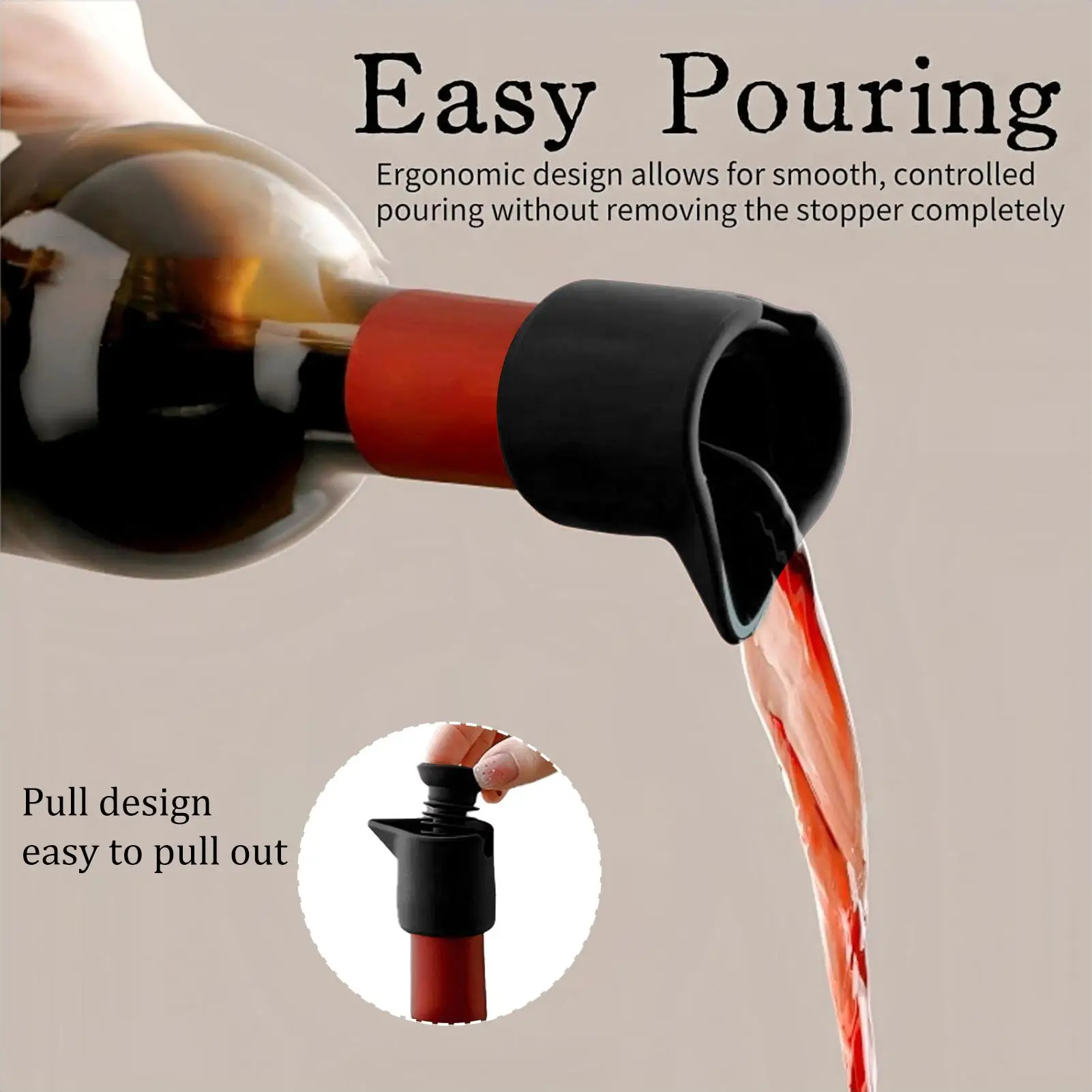 

Silicone Wine And Beverage Bottle Caps Set Leak Proof Champagne Bottles Sealer Stoppers Wine Stopper Bar Kitchen Tool Reusable