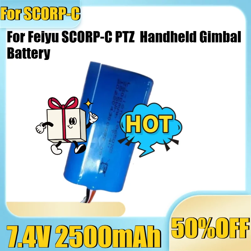 

7.4V 2500mAh For Feiyu SCORP-C PTZ Handheld Gimbal Battery New 7.4V 2500mAh High Quality Battery