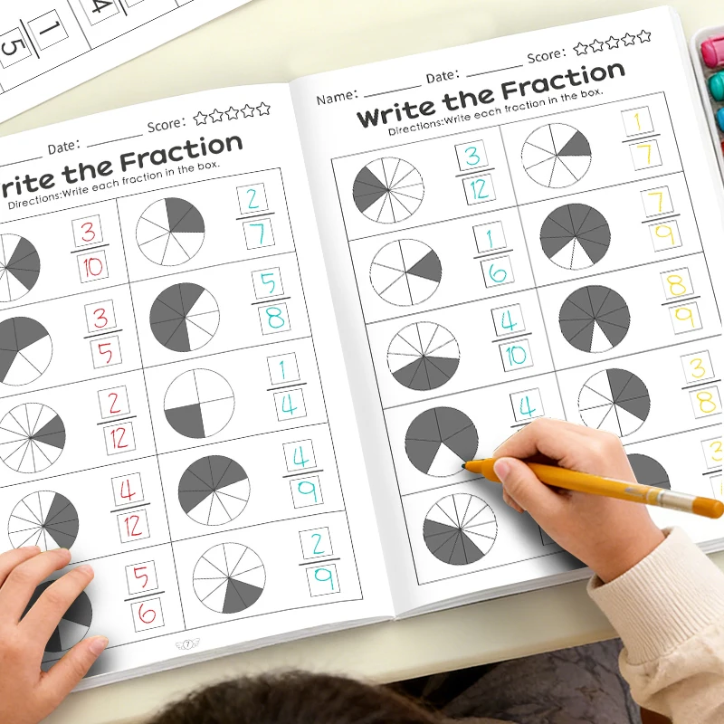Fraction Multiplication Division Workbook 32 Pages Math Special Operation Training Exercise Notebook