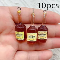 10Pcs/Lot Resin Simulation 3D Alcohol Bottle Charm Pendant For Earring KeyChain Diy Jewelry Making Finddings Accessory