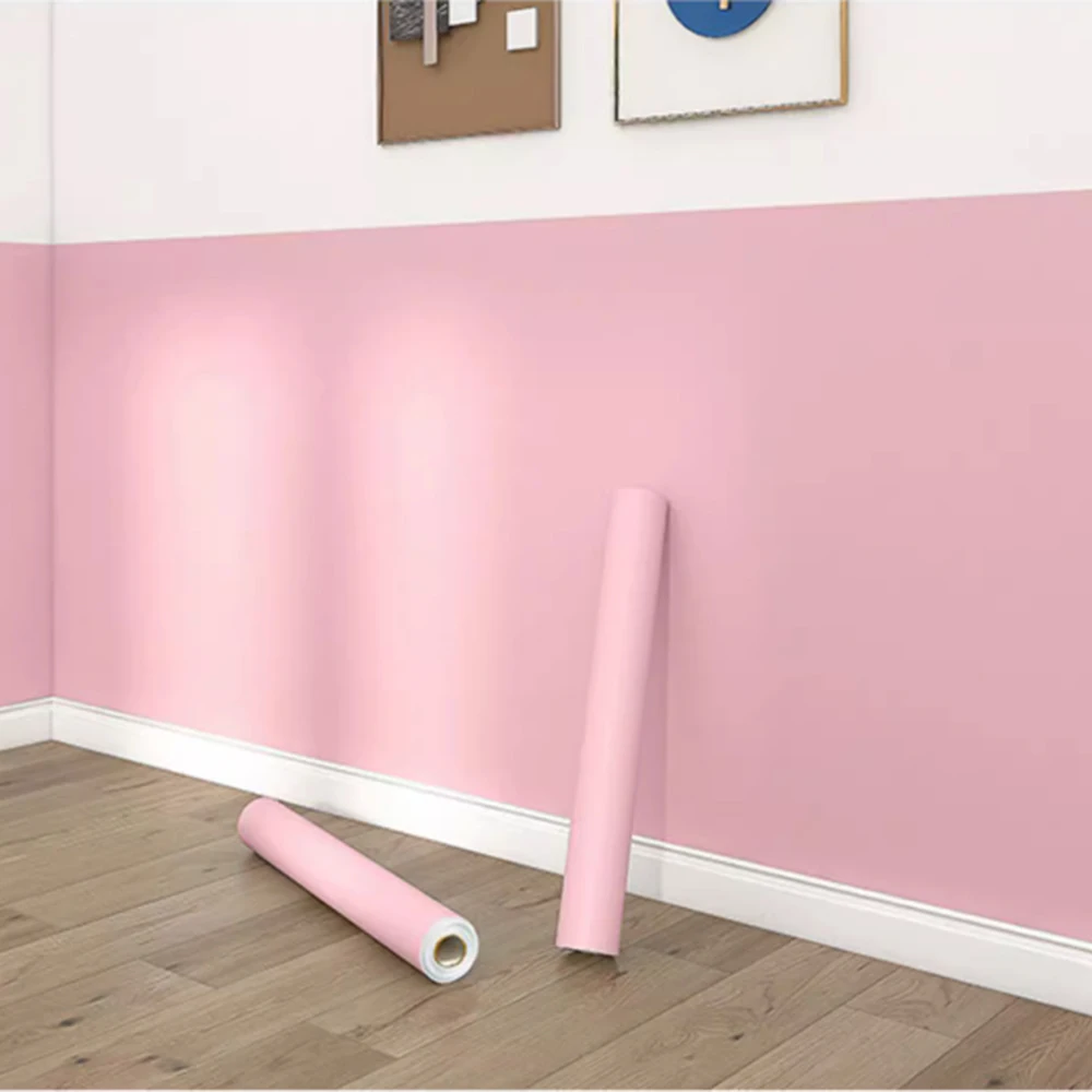 สีทึบสติกเกอร์กันน้ํา PVC ห้องนอนหอพักตู้เสื้อผ้าผนังตกแต่งวอลล์เปเปอร์ DIY Home Decor