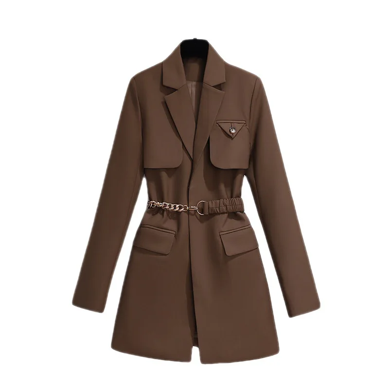 Women's Blazer Office Suit Women's Casual Classic Coat Suit Jacket Women's Pocket Long sleeve Fall Vintage suit coat