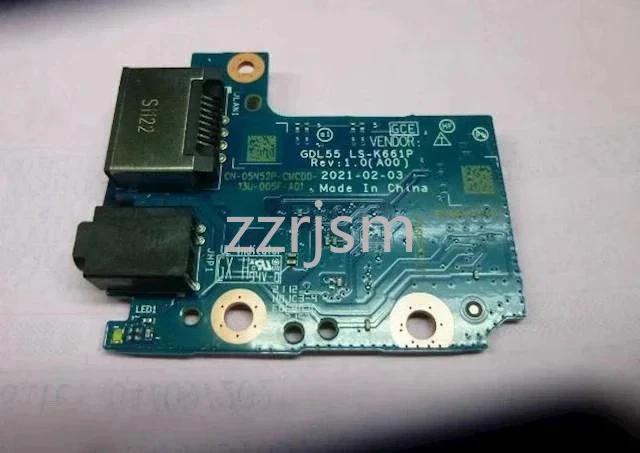 

For Dell G15 5510 5511 Ethernet RJ45 Audio Board W Cable GDL55 LS-K661P 58MDX 058MDX