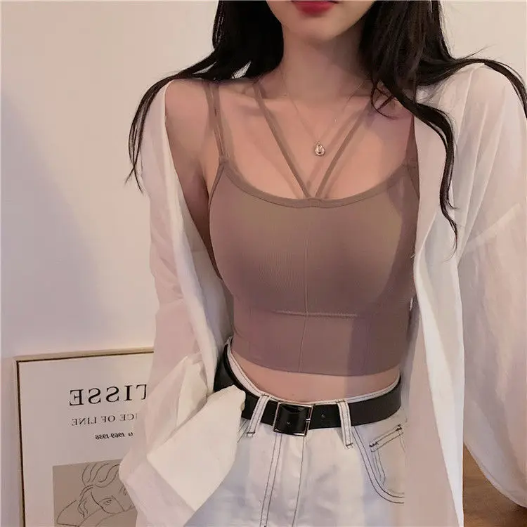 

Tanks Camis Womens Backless Lace-Up Cropped Vest Sleeveless Slim Fit Stylish Top For Youthful College Academic Korean Preppy