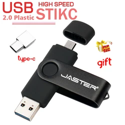JASTER OTG TYPE-C 3 en 1 unidad de bolígrafo 128GB unidad Flash USB negra 64GB regalos llavero memoria Stick 32GB regalos de fotografía de boda