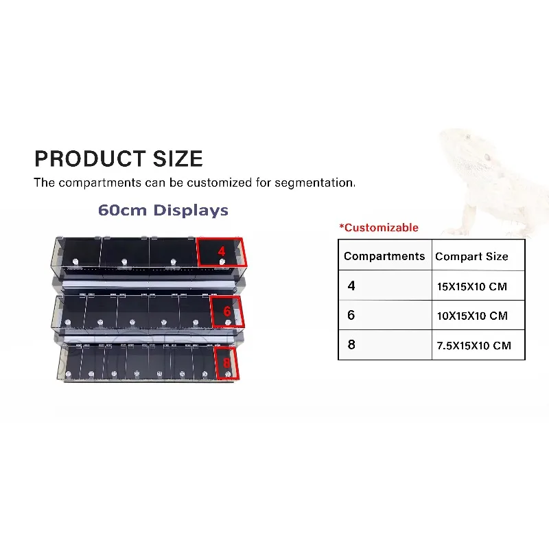 3-Shelf Luxury Acrylic Expo Terrarium Breathable Panels Stackable Options Reptile Show Case Display Enclosure