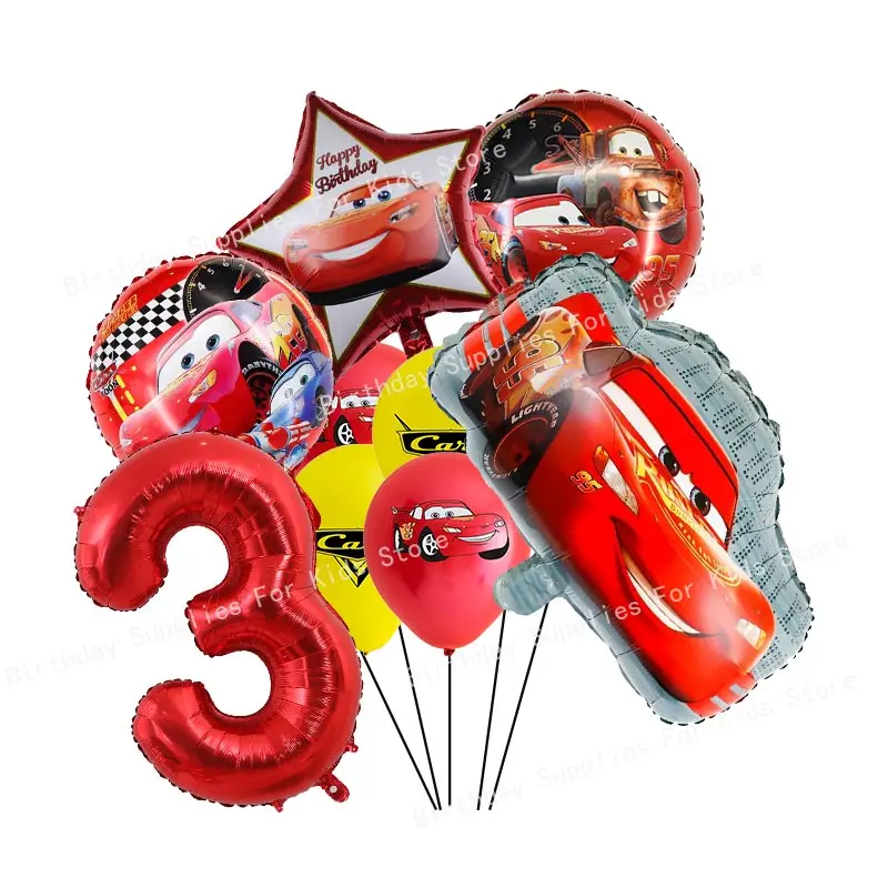 Disney Pixar Cars Birthday Party Decoration Cartoon Lightning Mcqueen Theme Disposable Tableware Balloons Supplies Baby Shower