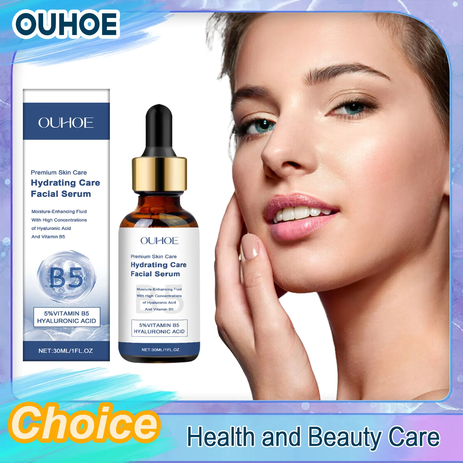 

Hyaluronic Acid B5 Face Serum Lift Firm Fine Lines Remover Repair Lightening Dark Circle Shrink Pores Brighten Essence Skin Care