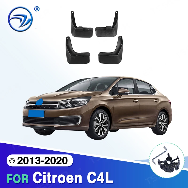 Para Citroen C4L 2013-2020 2014 2015 2016 2017 2018 Sedan guardabarros de coche guardabarros protectores contra salpicaduras guardabarros accesorios de guardabarros
