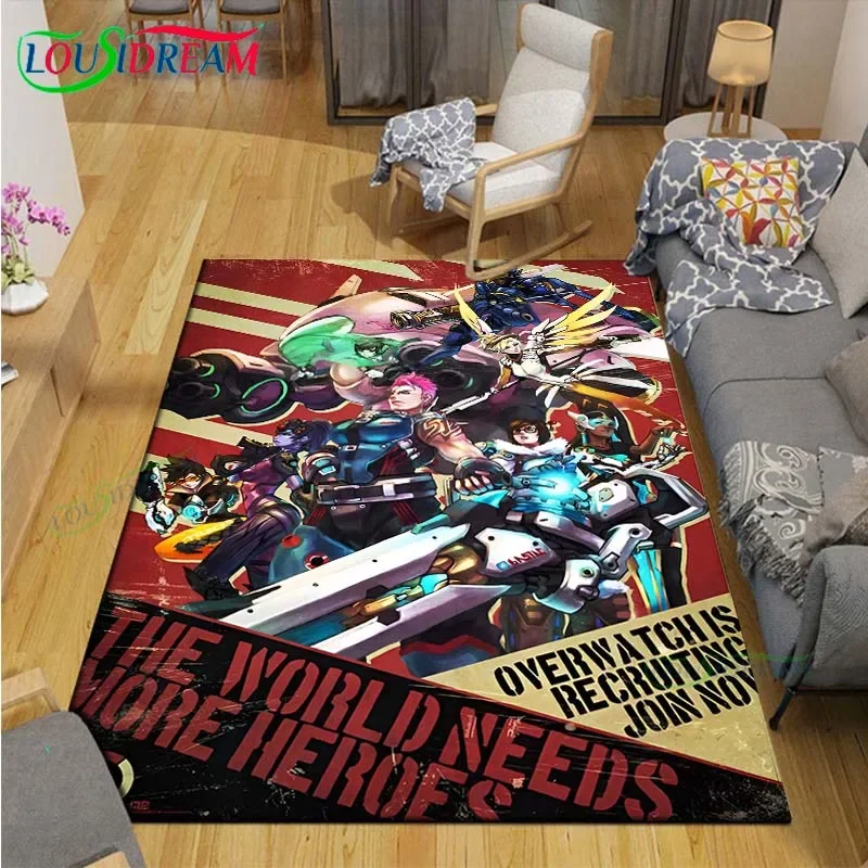 

Classic Game Role O-Overwatch Printed Carpets Living Room Anti-Skid Area Rug Kids Bedroom Mats Yoga Mat Large Carpet Decor