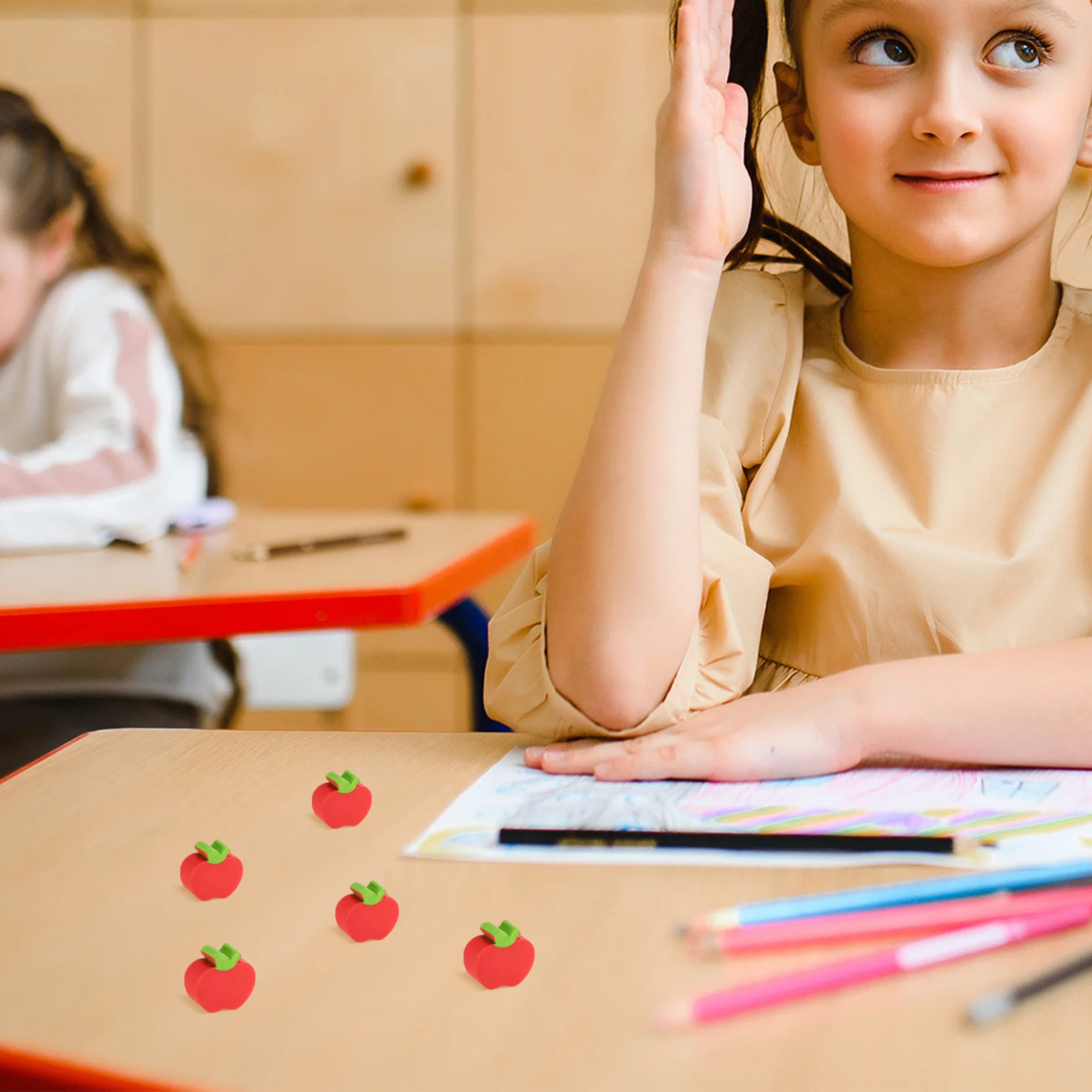 100Pcs Mini Fruit Erasers Bulk Cute Small Pencil Erasers Safe for School Cartoon Mini Erasers, Eraser Pack