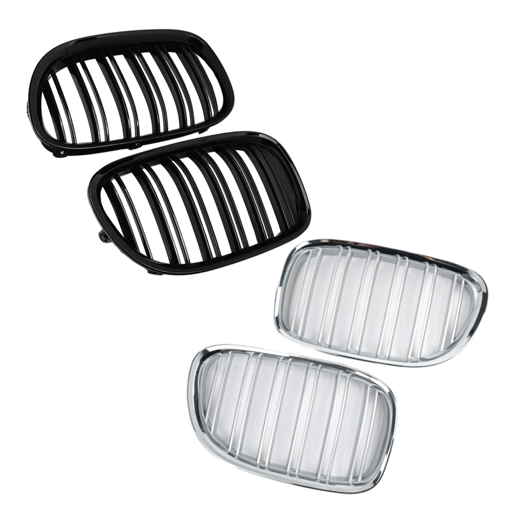 Paar Doppel-Lamellen Nierengrill Glossy Black Pour BMW Série 7 F01 F02 730d 740i 750i 2009-2017 – Look Sport & Luxe
