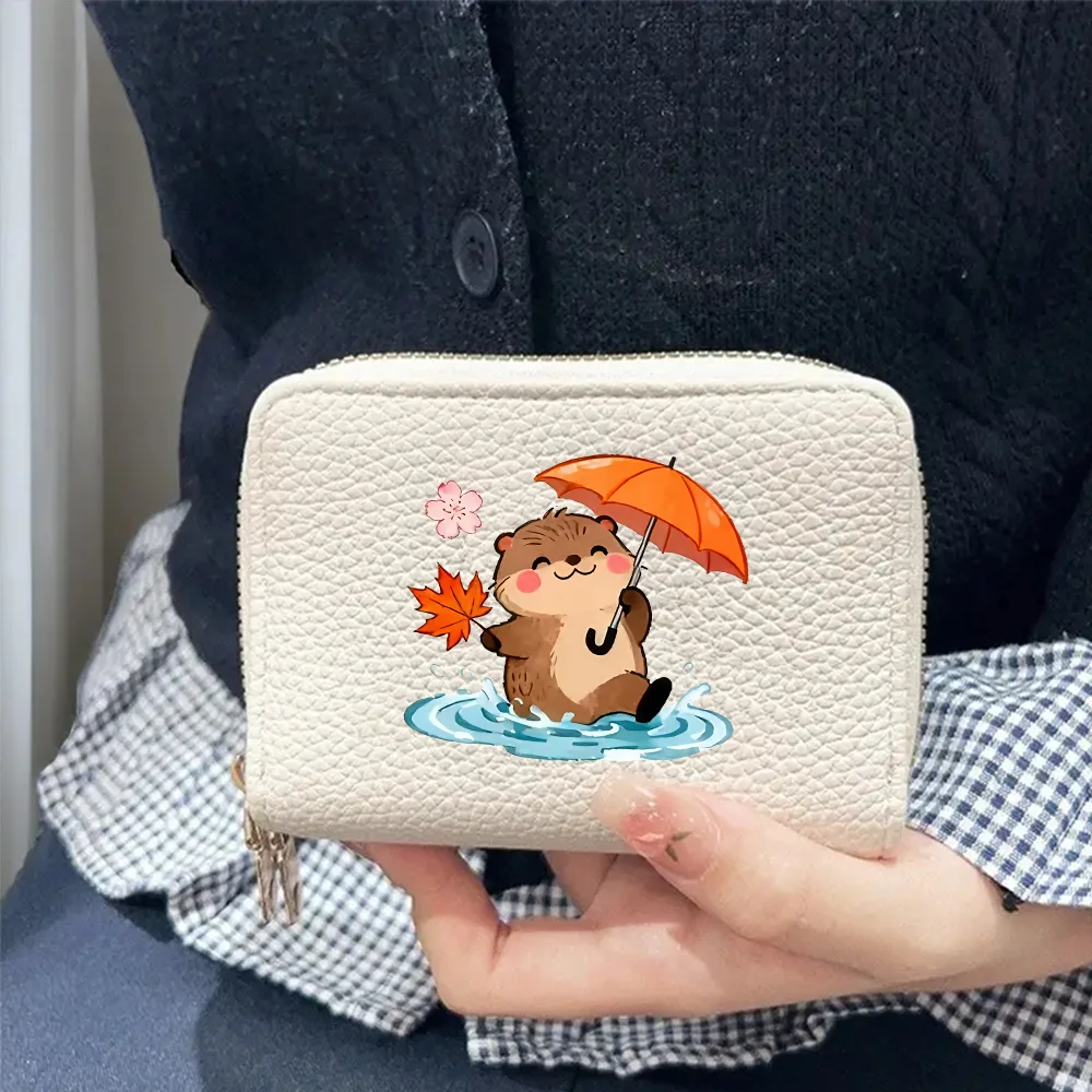 Modische Mini-Geldbörse aus PU-Leder für Damen mit Cartoon-Mustern, geeignet für Kreditkarten. Neues Damen-Design.