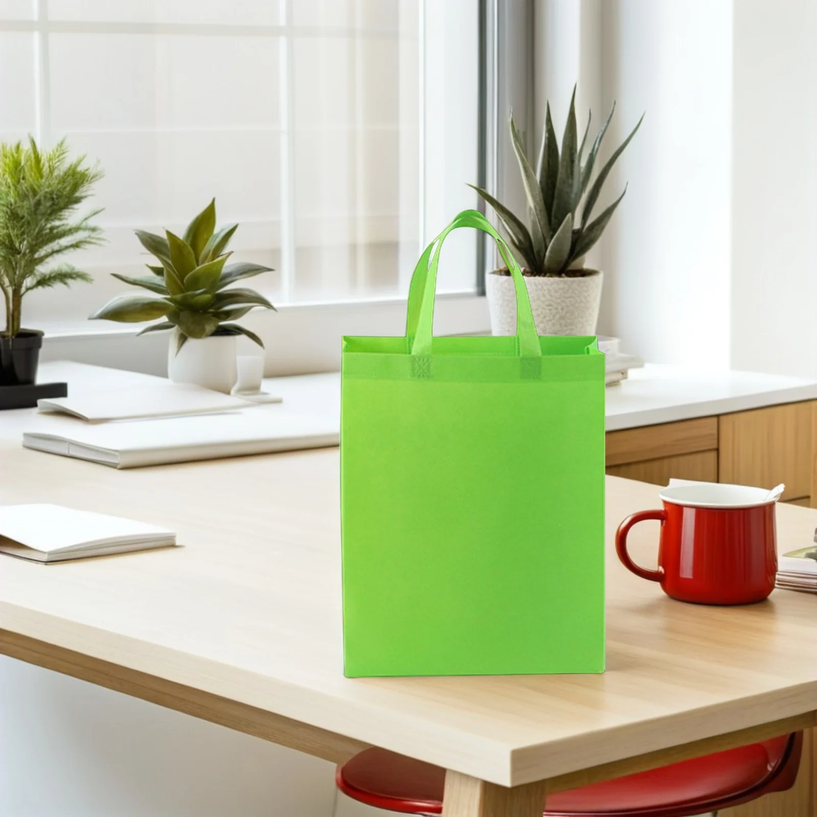 

30pcs 10 Colors Reusable Tote Bags Eco-Friendly Shopping Bag Foldable Nonwoven Handbag For Grocery Retail Storage