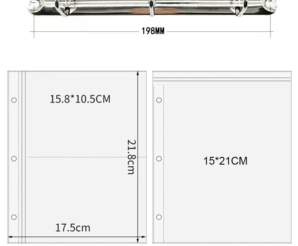 Plrbok 10 pcs a5 1 2 4 Taschen 3 Loch klarer Ring binder Nachfüll hüllen 4 × 6 10 × 15 4r Foto karten Notebook Fotoalbum Kartens eite – Detail 16
