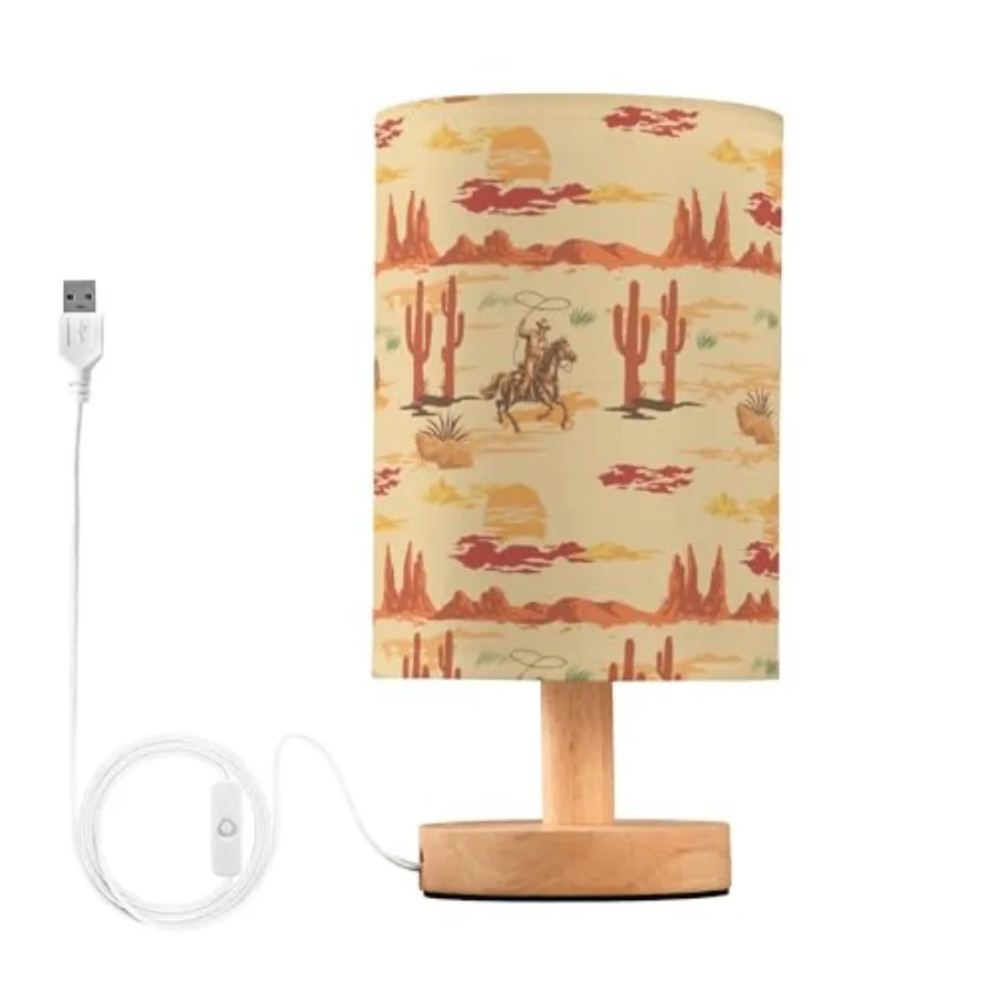 

【Spot goods】Wild West Mexico Cowboy LED Table Lamp with USB Port Night Light Bedroom Lamps for Nightstand Living Room Dorm Home