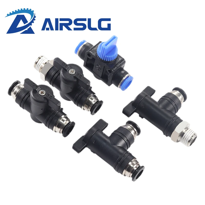 Pneumatic fitting 4/6/8/10/12/14/16mm Ball Hand Valve Switch Quick Plug BUC-4 BUC-6 BUC-10 Air Pipe Docking Quick Connector