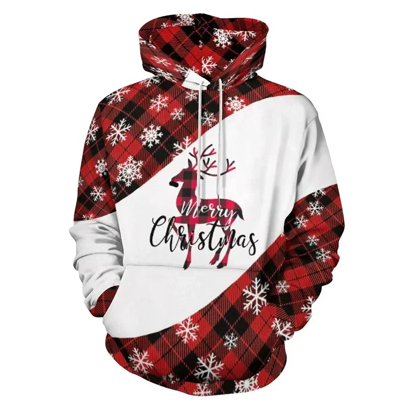

3D Print Hoodies Merry Christmas Graphic Women Funny Xmas Ornament Tree Snowflake For Men Long Sleeve Pullover Clothes Y2k Kids