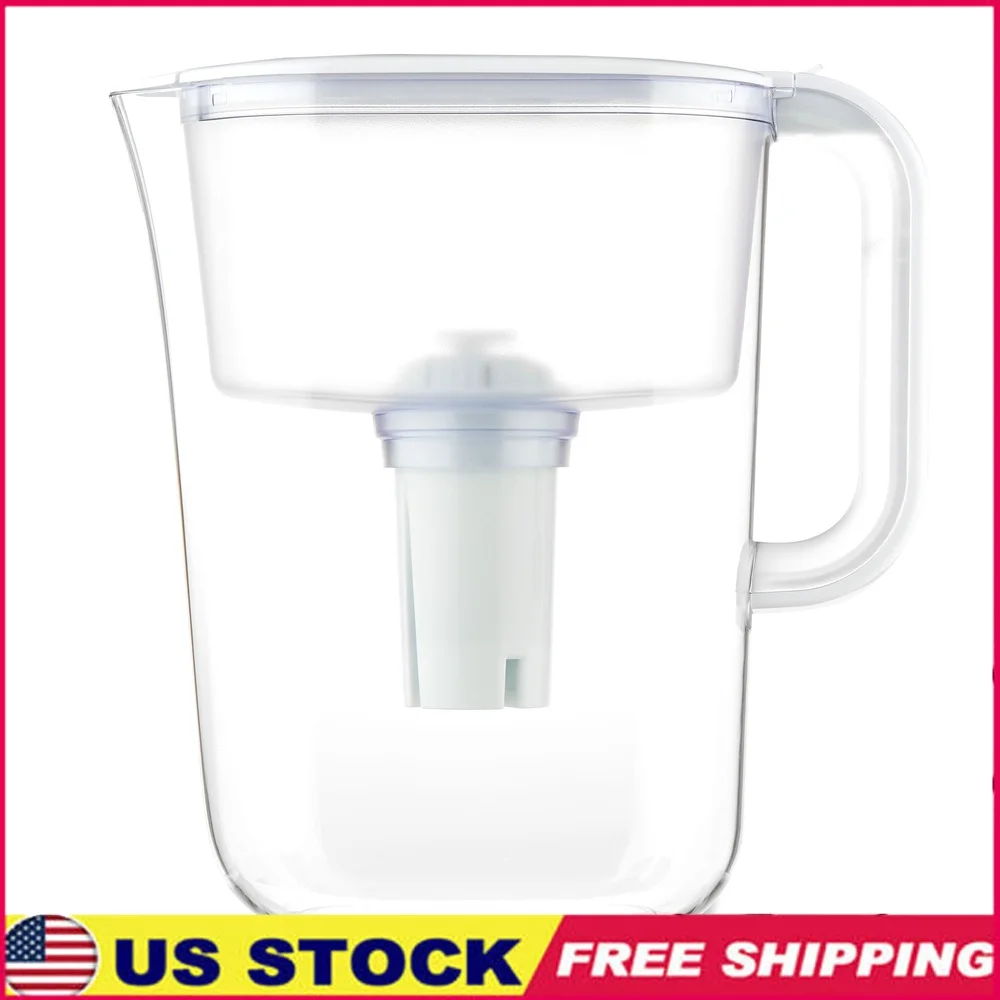 

Фильтр для воды без бисфенола А, кувшин, емкость 7-чашки, цифровой таймер, индикатор, сертифицированный NSF, активированный кокосом, ионная смола для обмена