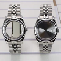 Cajas de reloj de borde redondo de 36mm/39mm, cristal de zafiro para Oyster NH35 NH36 NH38 4R36 Miyota 8215 8205, movimiento de 28,5mm, esfera de 20mm, Jubilee