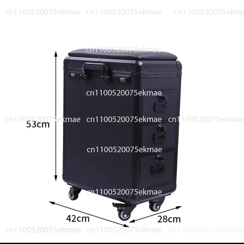 For High-Capacity Draw-Bar Box Dual Purpose Able Arm Bracket Portable Suitcase Tattoo Trolley Bag Artist Tools Storage CAS