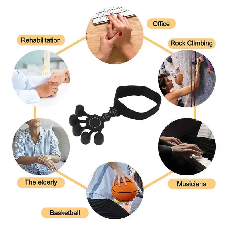 1pcs Silicone Finger Exerciser Finger Exercise Hand Grip Device Stretcher Strengthen Rehabilitation Training Elder Disable Brace