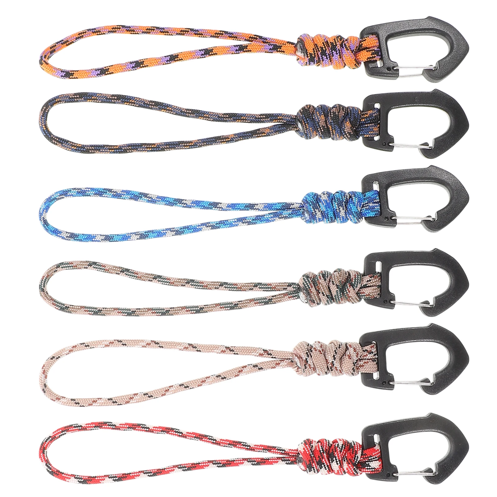 

6 Pcs Key Lanyard Wrist Strap for Keys Anti Loss Outdoor Hook Triangle Snap Hook Heavy Duty Multi Function Camping Travel Sport