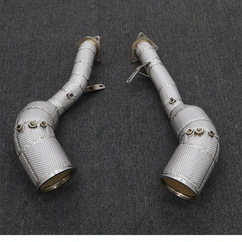 PRO Tuning Free Flow Downpipe for Porsche Macan Turbo/ GTS 2.9T 2020-2024 Straight Through Pipe with Heat Shield Sport Headers