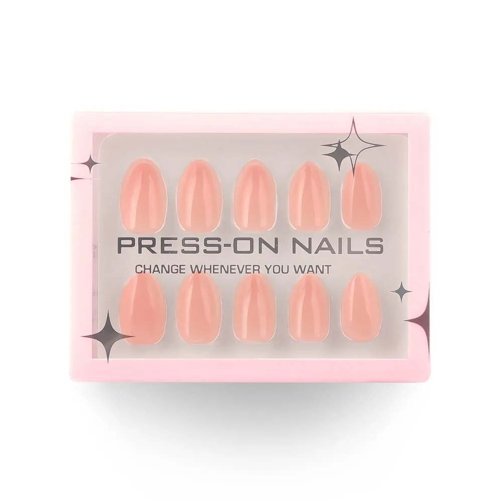 

Manicure Long Almond False Nails French Simple Fake Nails Detachable Solid Color Nail Tips Women
