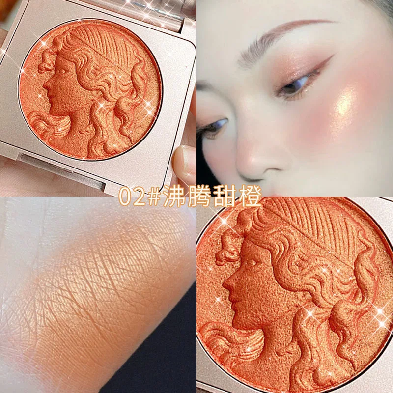 CDE Agile Girls Book Blush Monochrome Natural Nude Makeup Fine Shimmer Orange with White Contouring and Brightening Blush Plate