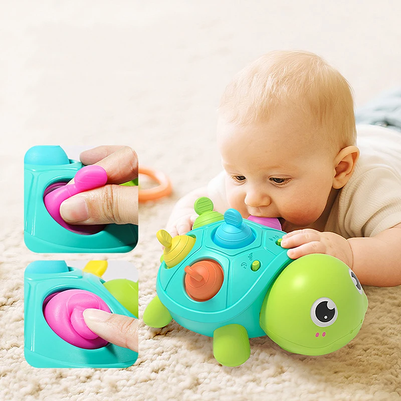 Baby Toys 6–12 Months, Musical Turtle Infant Toy, Teething Toy With Light Up For Babies, Early Learning Educational Toy