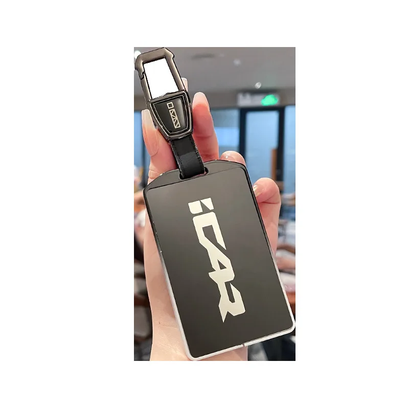 Premium Zinc Alloy Card Key Cover Case for iCAR V23/03 - Protective Key Fob Shell Key bag chain