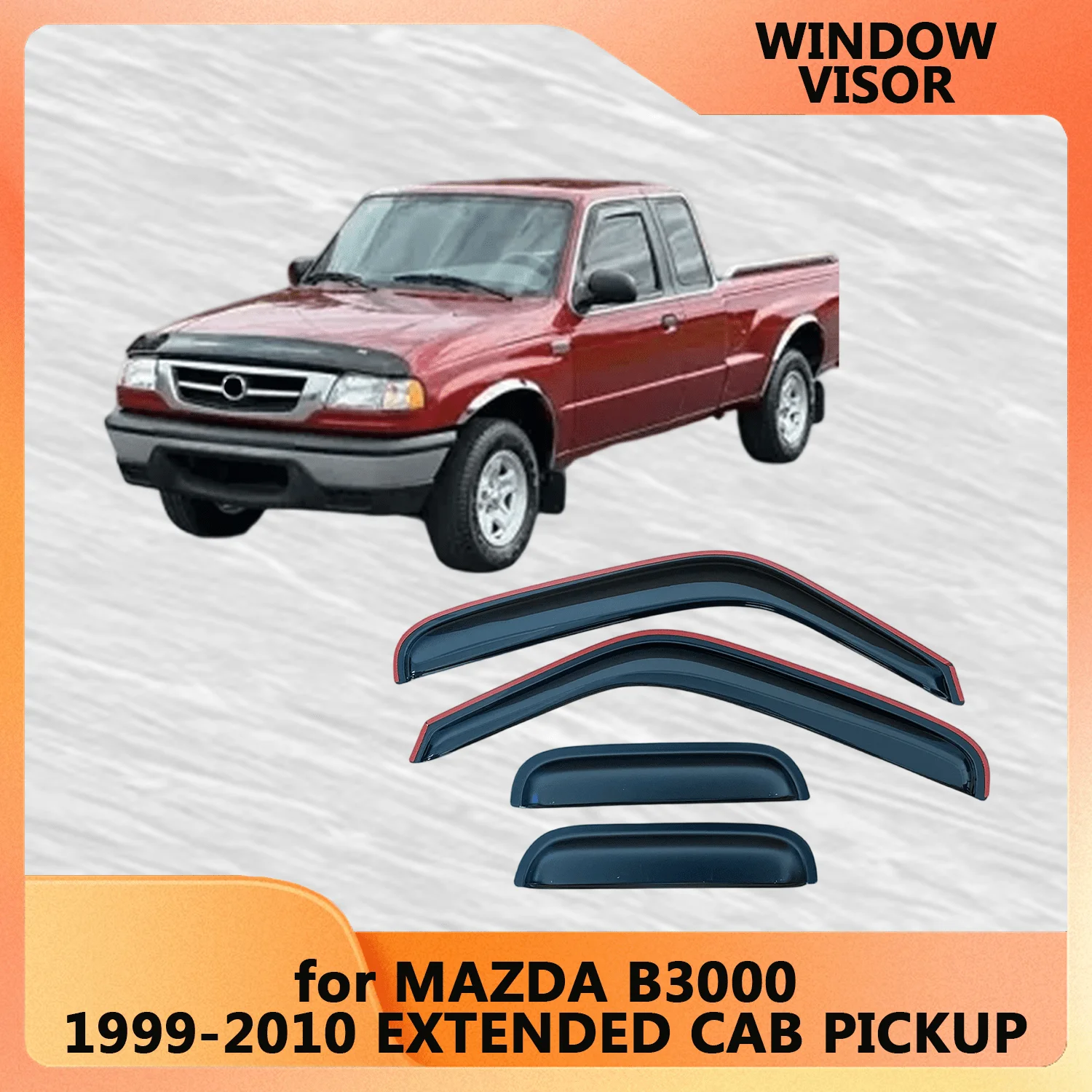 

Оконный козырек для MAZDA B3000 1999 2000 2001 2002 2003 2004 2005 2006 2007 2008 2009 2010 Расширенные ветрозащитные дефлекторы CAB PICKUP