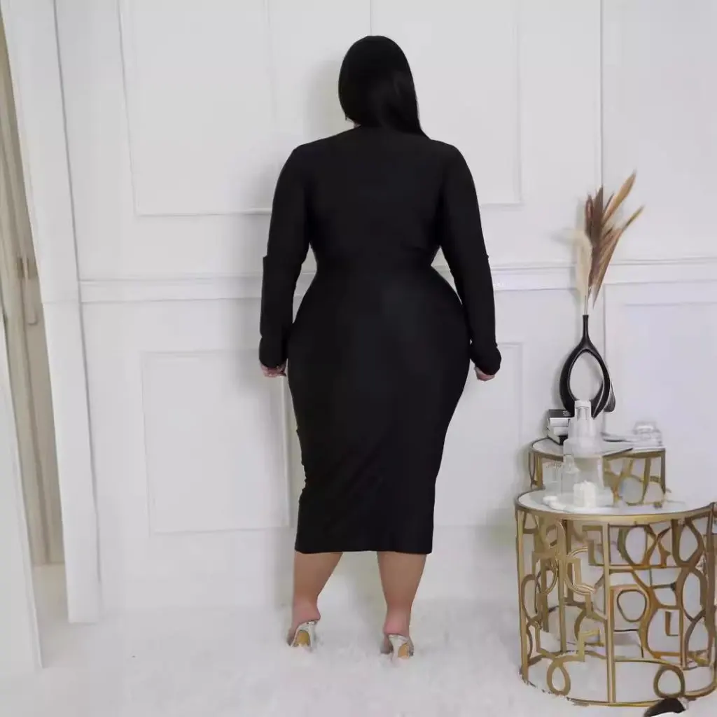 

Элегантное вечернее платье больших размеров для женщин, полое платье для ногтей с высокой талией, модное платье больших размеров в европейском и американском стиле