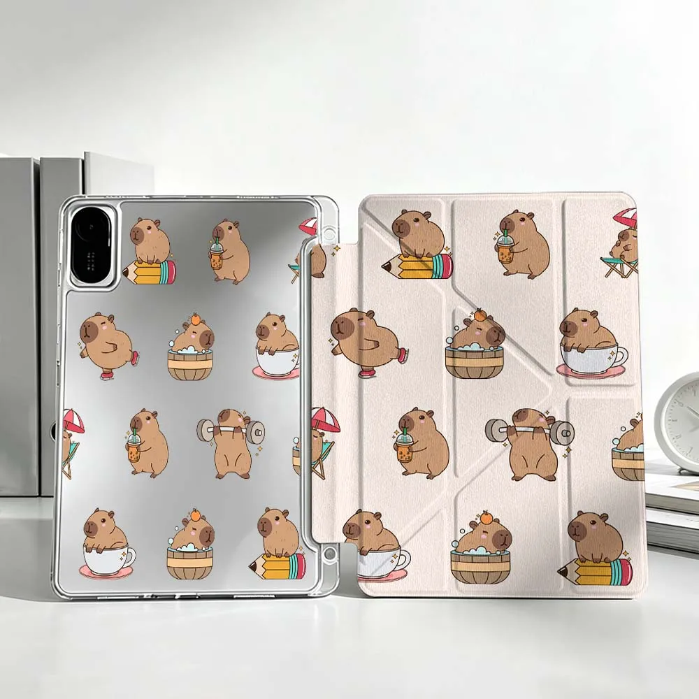 

Cartoon Capybara Pattern For Xiaomi Mi Pad 8 7 6 5 Pro Redmi Pad SE 2 Poco Pad Foldable 3Y Tablet Case Soft