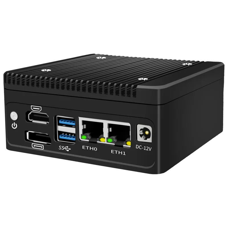 Fanless Firewall Router 12th Gen Alder Lake Intel N100 DDR5 Mini PC 2xi226-V 2.5G LAN pfSense Proxmox ESXi Server Win11 Computer