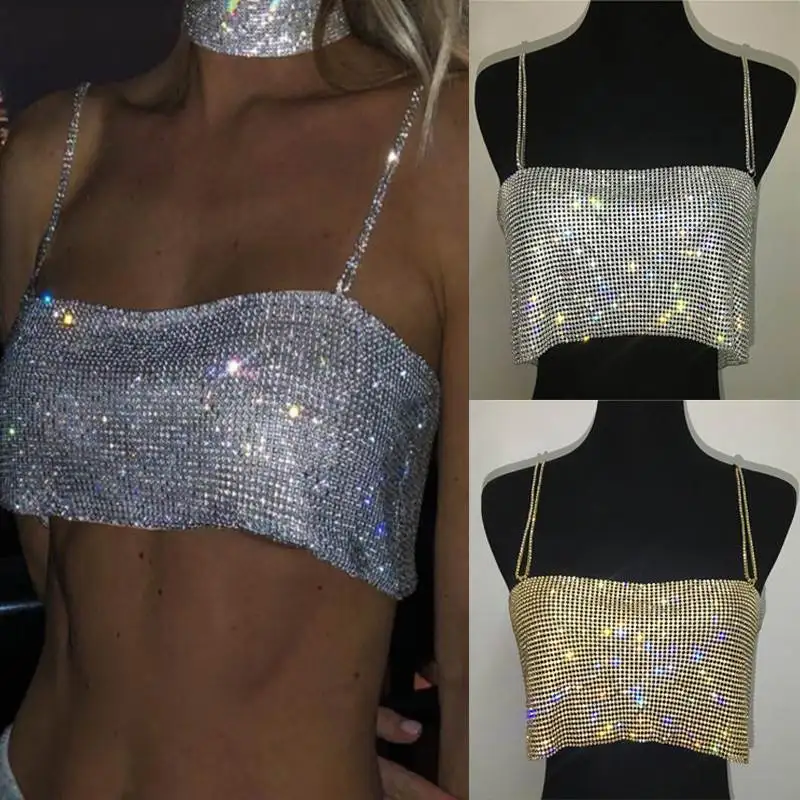 

Женский укороченный топ-бюстье с металлической цепочкой и открытым пупком для бара, ночного клуба, диджеев, сексуальный, с тонкими бретелями