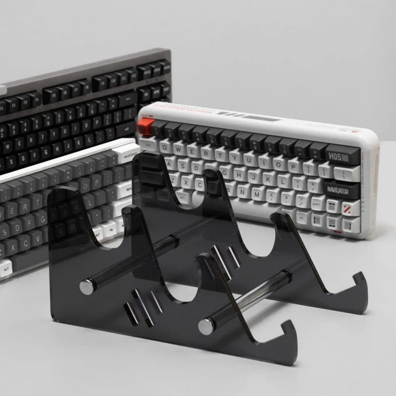 Keyboard Stands 3-Tier Mechanical Keyboard Display Stand Black Acrylic Holder Stand Gaming Keyboard Plate Holder-A69M view 5