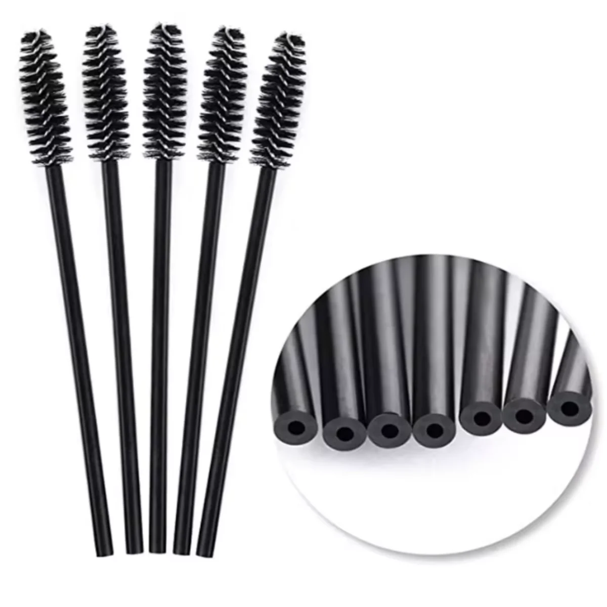 50 قطعة رمش تمديد 5/50 قطعة فرشاة الحاجب عصا الماسكارا قضيب التخزين المؤقت رموش التجميل فرش مجموعة أدوات ماكياج #3