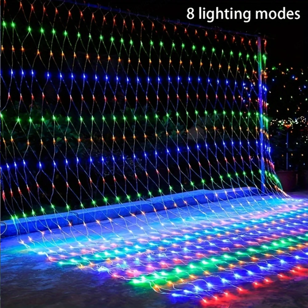 Christmas Net Lights, 640 LED 6m X 4m String Lights with 8 Modes, Christmas Outdoor Lights Mesh Fairy String Light Garland