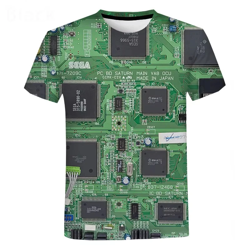 Hot Sell Men Clothe 3d Print Circuit board Men Fashion Vintage Short Sleeve T-Shirts Men Casual Oversized Short Sleeve T Shirt